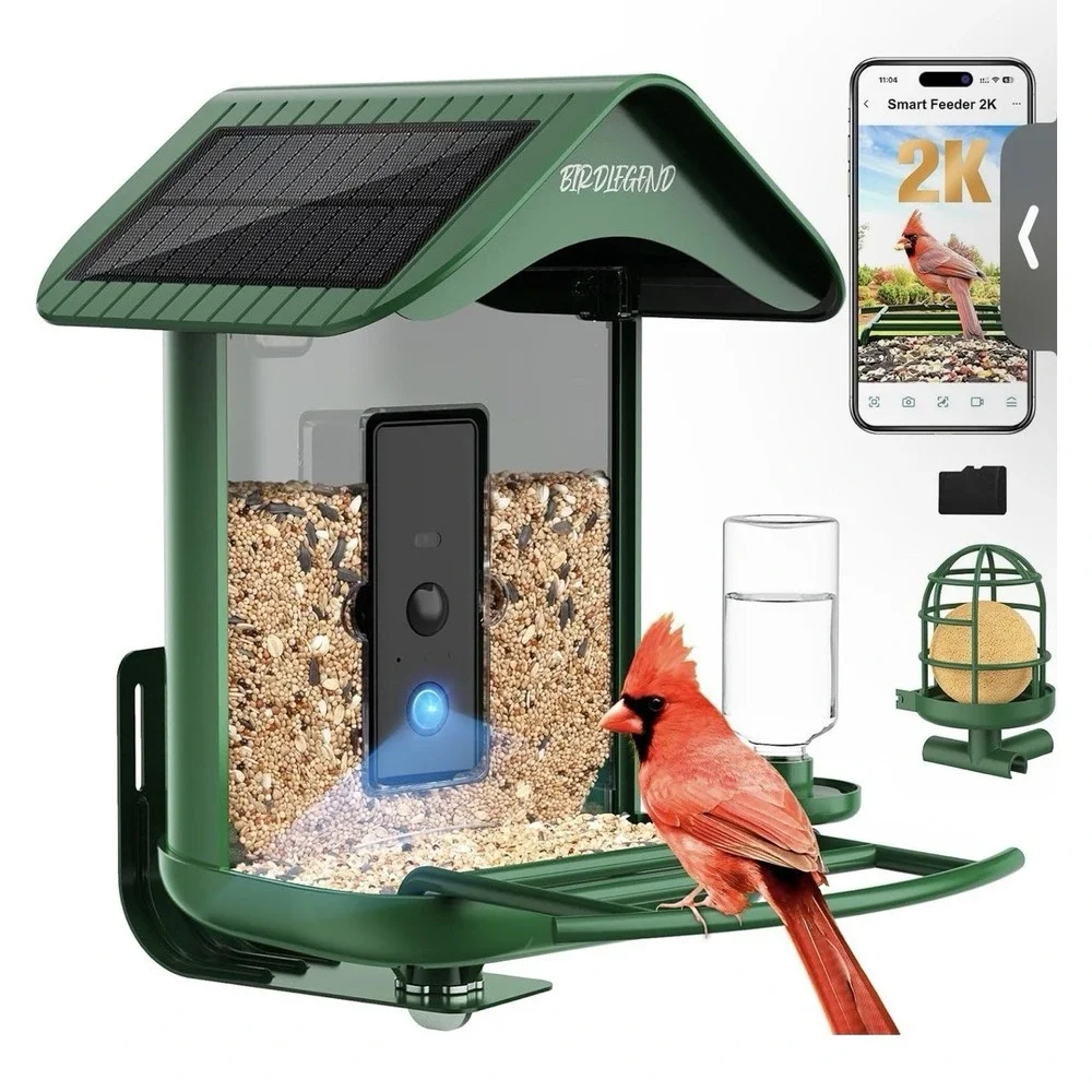 BIRDLEGEND 2L Bird Feeder with Camera Solar Powered 2K Smart Outdoor Feeder